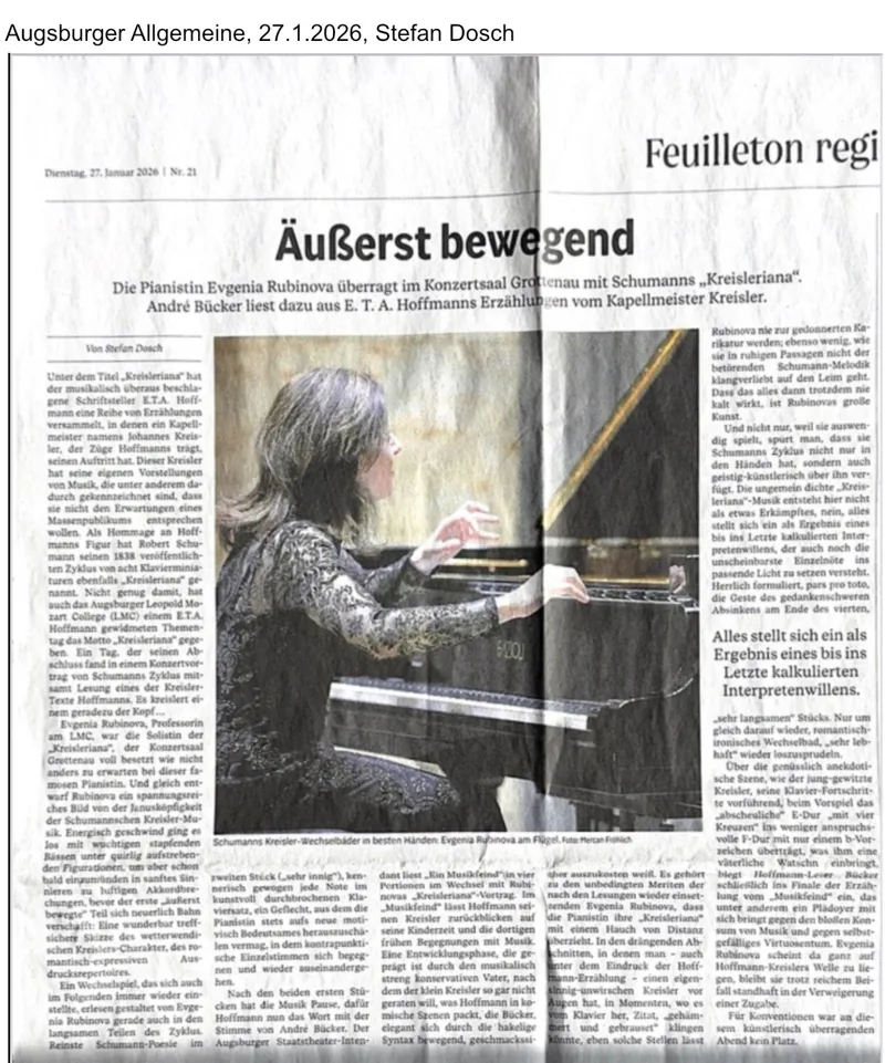 Kritik Schumanns "Kreisleriana" in Augsburg